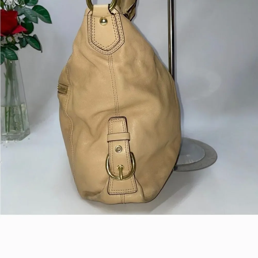 Coach Beige Leather Tote Bag